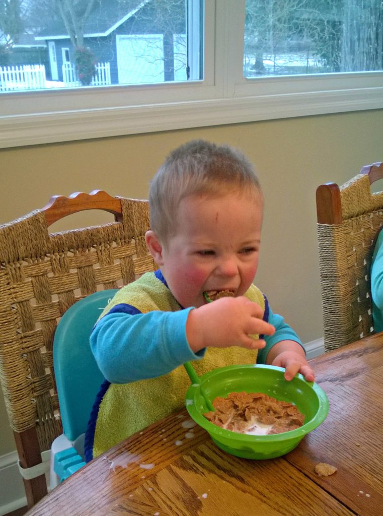 Mason eating cereal